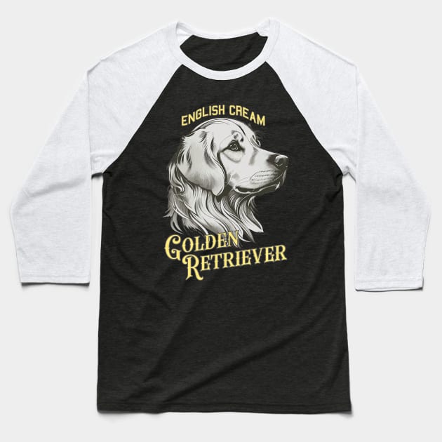 English Cream Golden Retriever Vintage Art Baseball T-Shirt by RogerTheCat